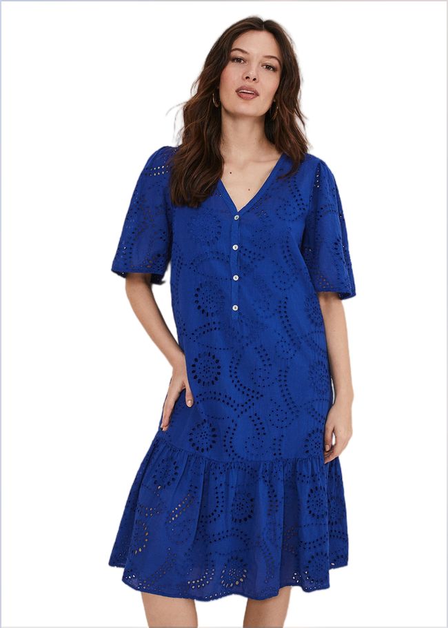  Meleri Broderie Dress Cobalt 221062751