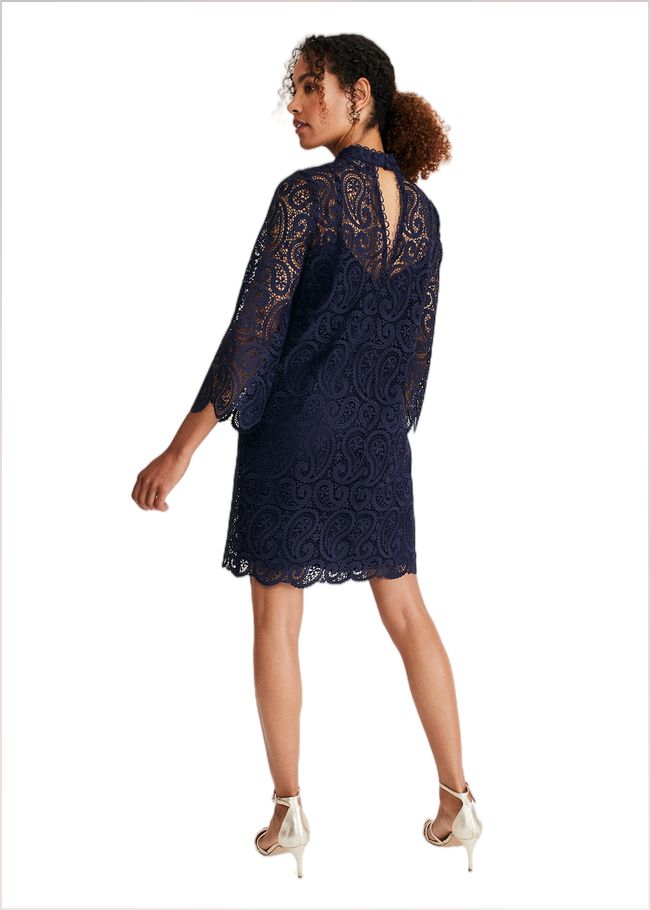  Verity Lace Shift Dress Navy 221064351