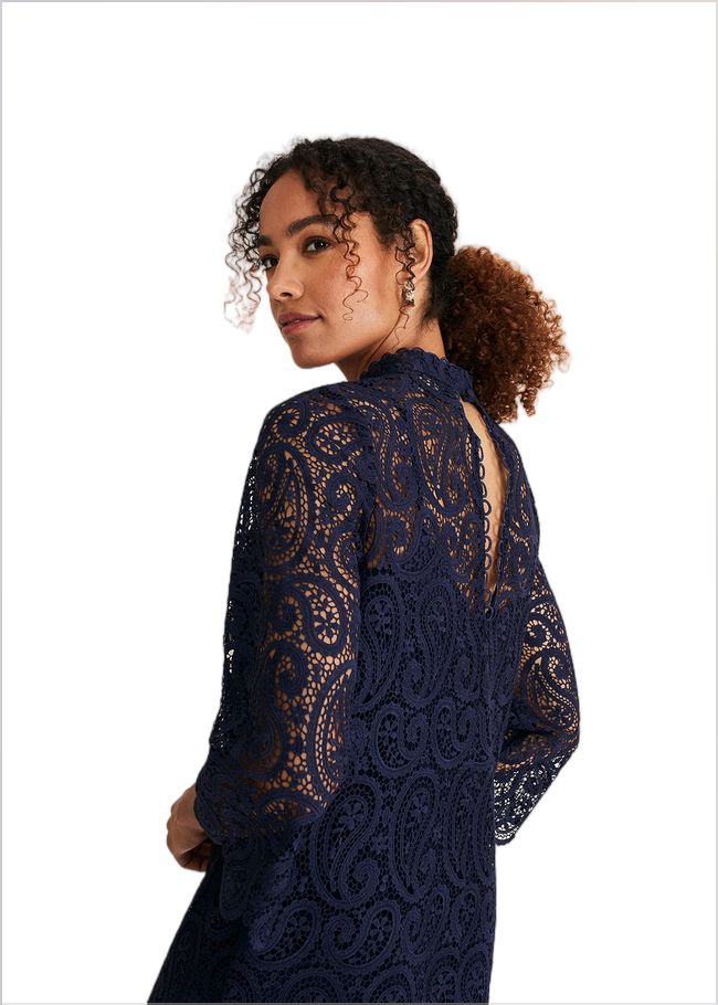  Verity Lace Shift Dress Navy 221064351