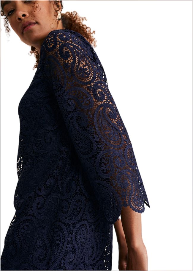  Verity Lace Shift Dress Navy 221064351