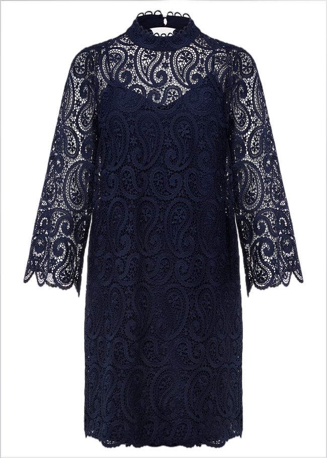  Verity Lace Shift Dress Navy 221064351