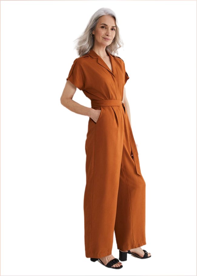  Cora Belted Jumpsuit Burnt Orange 221077062