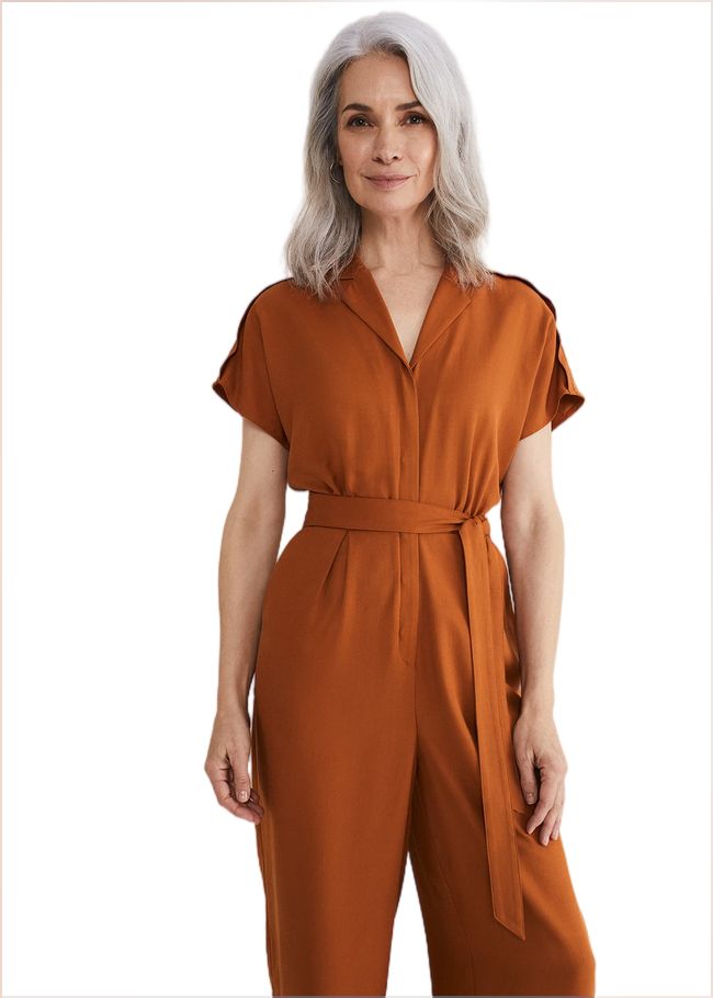  Cora Belted Jumpsuit Burnt Orange 221077062