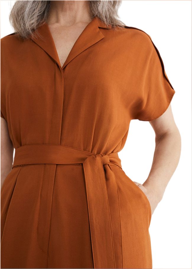  Cora Belted Jumpsuit Burnt Orange 221077062