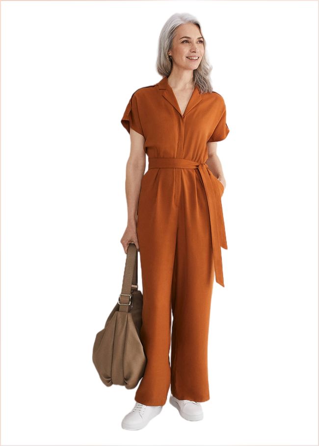  Cora Belted Jumpsuit Burnt Orange 221077062