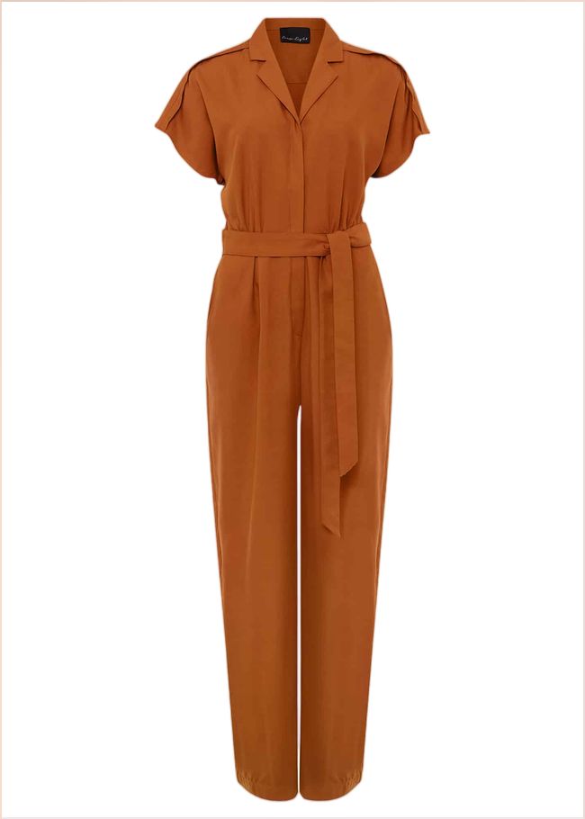  Cora Belted Jumpsuit Burnt Orange 221077062