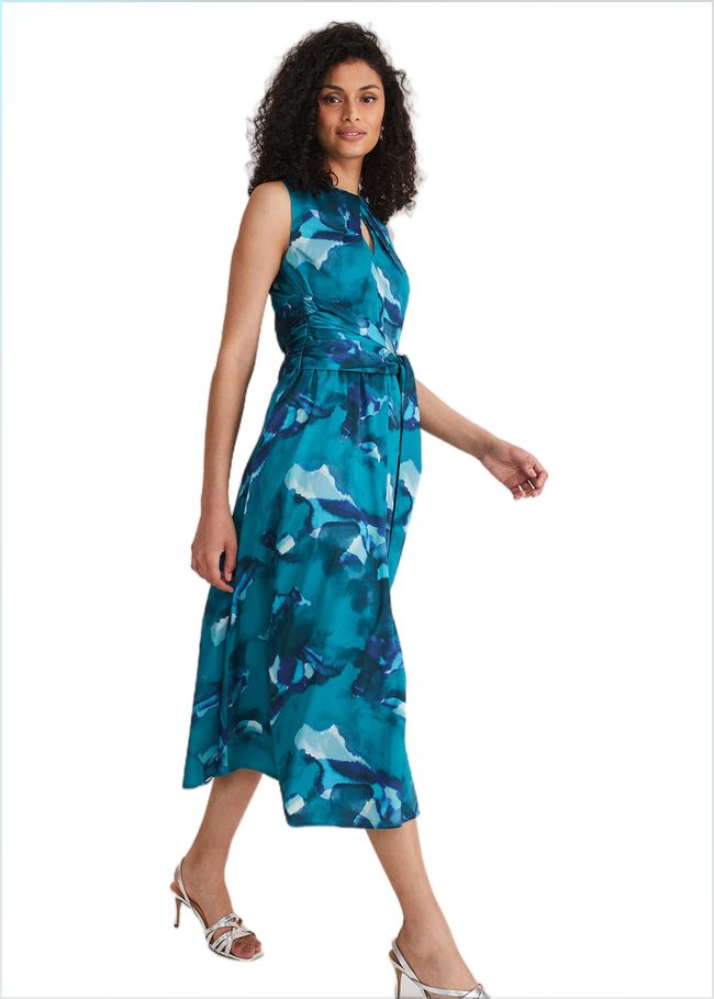  Corrin Butterfly Print Midi Dress Malachite/Multi 221082366