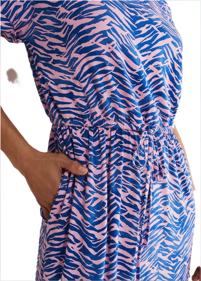  Alina Zebra Print Jersey Dress Pink/Blue 221083148