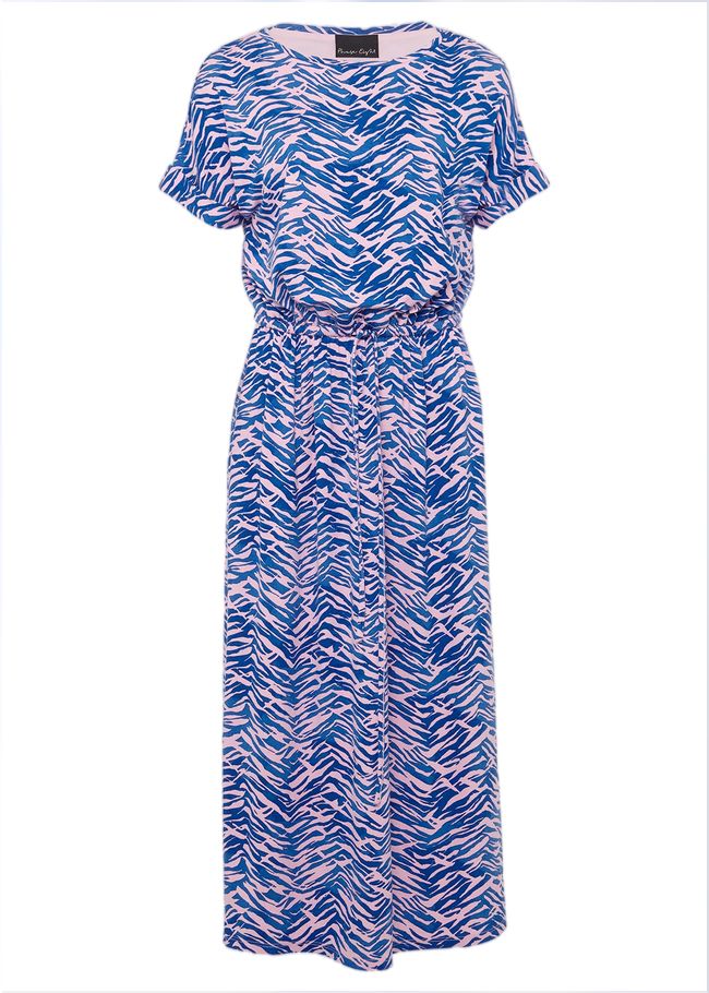  Alina Zebra Print Jersey Dress Pink/Blue 221083148