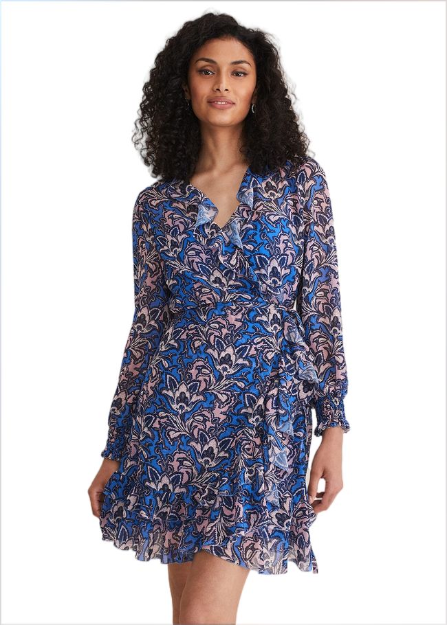  Camile Paisley Print Dress Cobalt/Multi 221085581