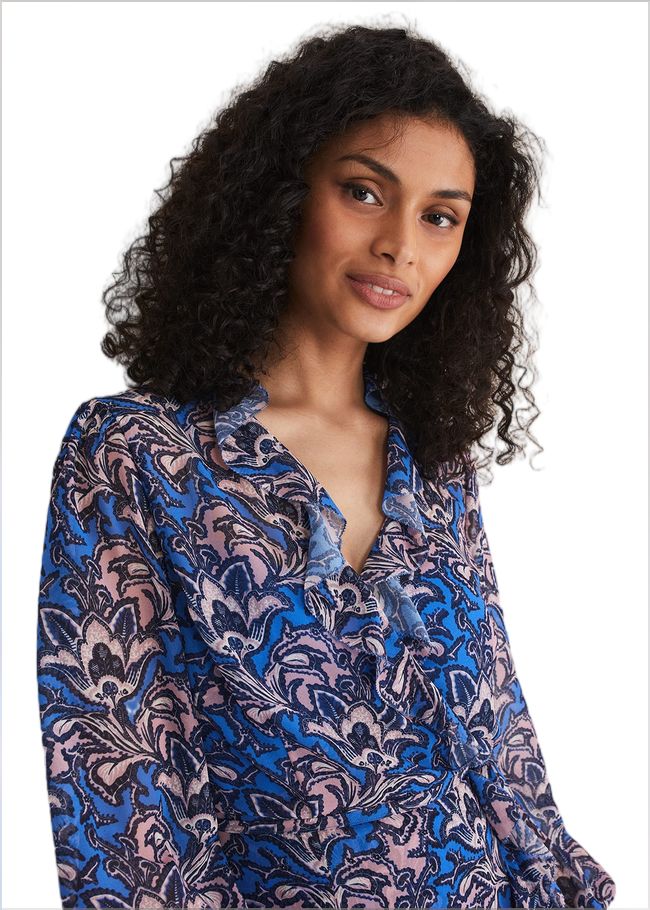  Camile Paisley Print Dress Cobalt/Multi 221085581