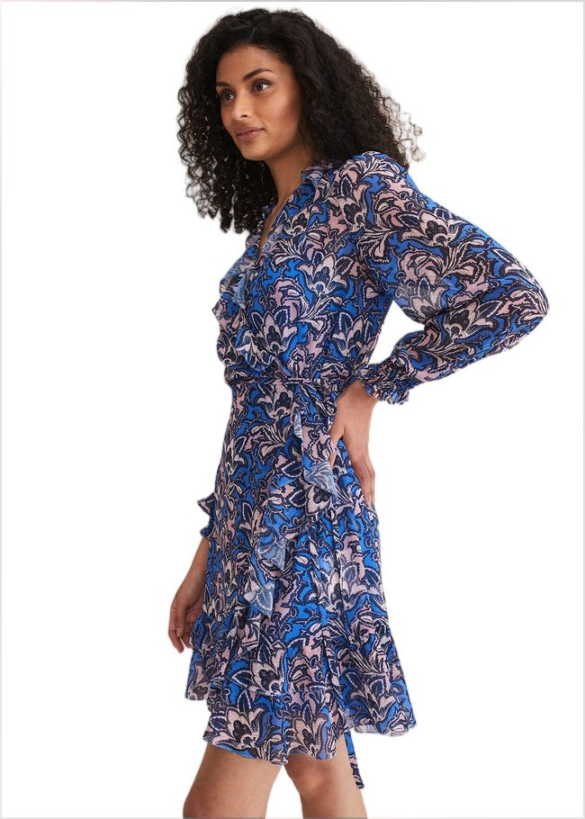  Camile Paisley Print Dress Cobalt/Multi 221085581