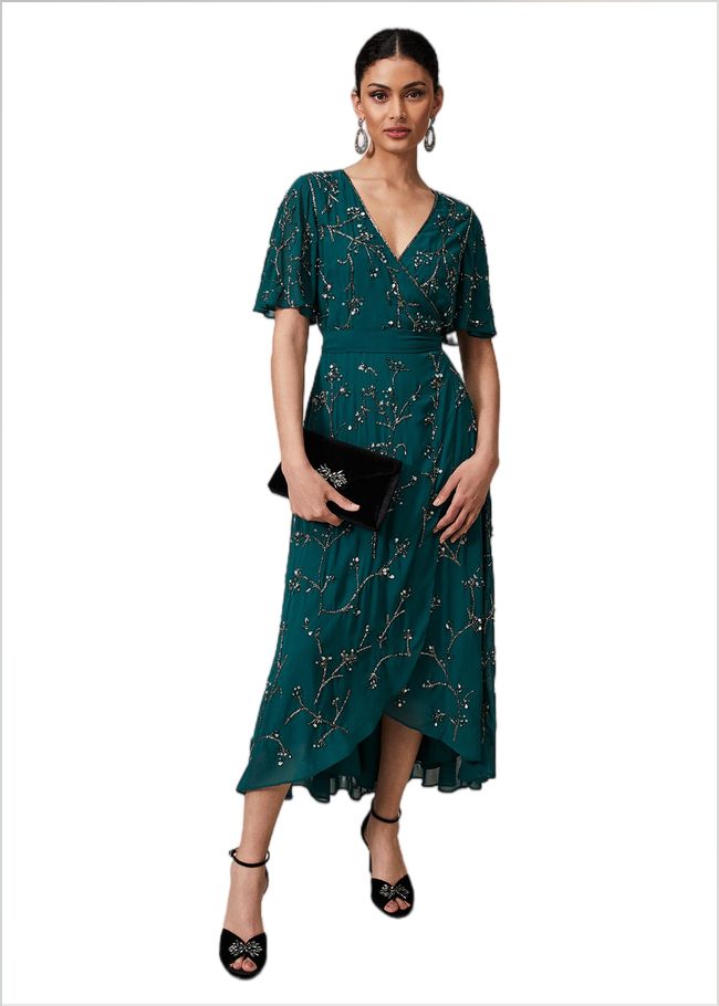  Talia Beaded Midaxi Dress Emerald 221087832