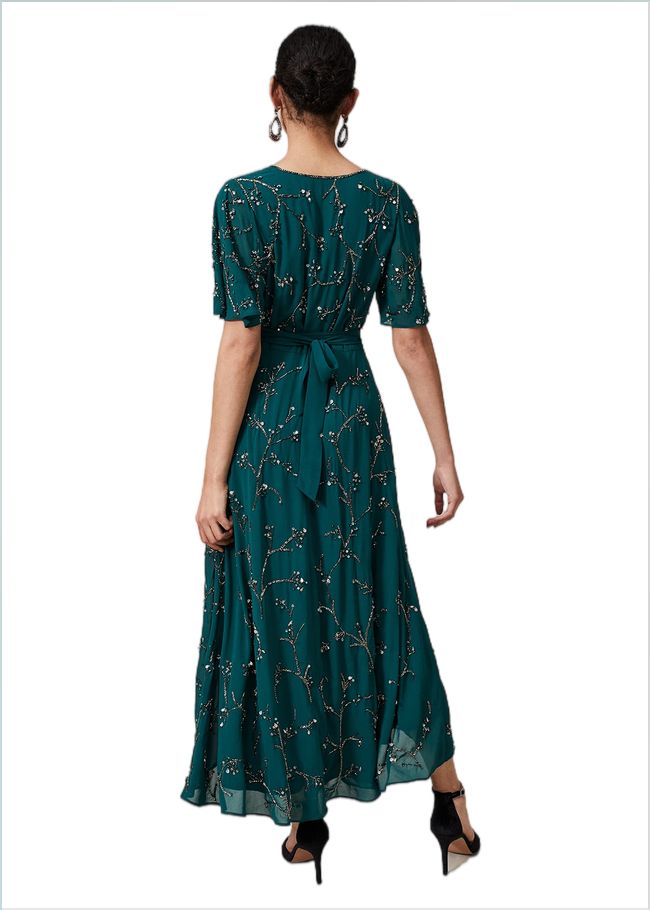  Talia Beaded Midaxi Dress Emerald 221087832