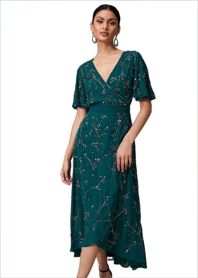  Talia Beaded Midaxi Dress Emerald 221087832