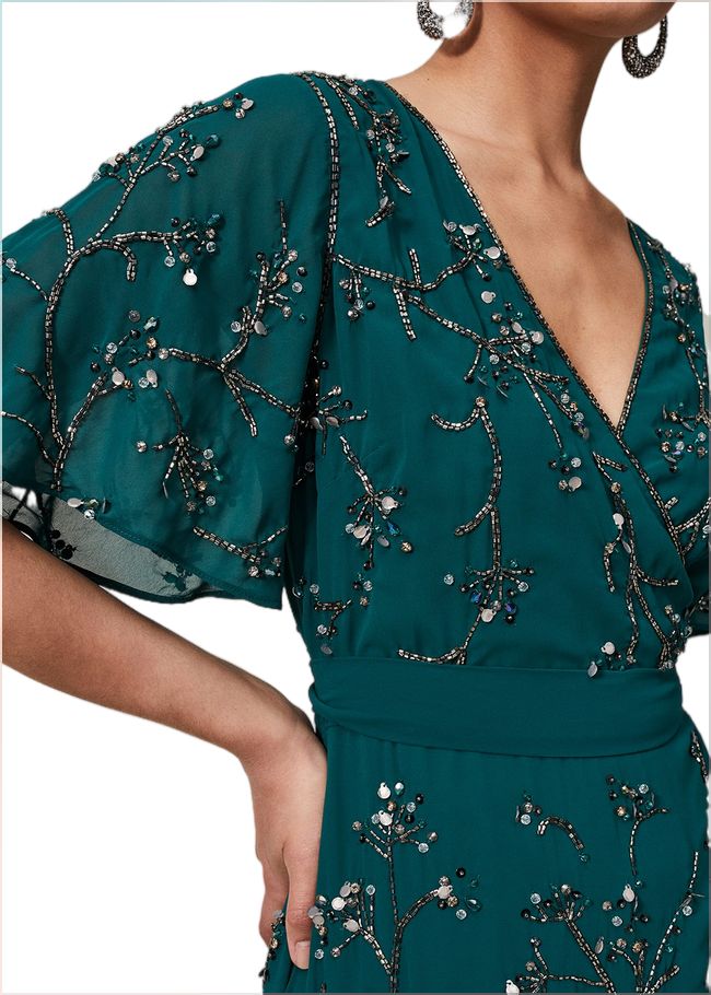  Talia Beaded Midaxi Dress Emerald 221087832