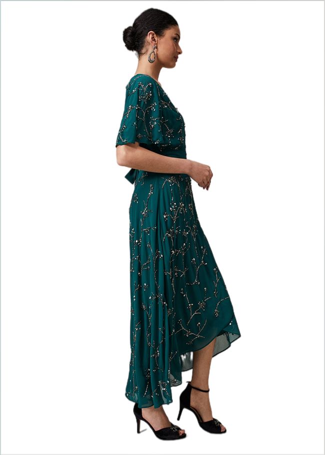  Talia Beaded Midaxi Dress Emerald 221087832