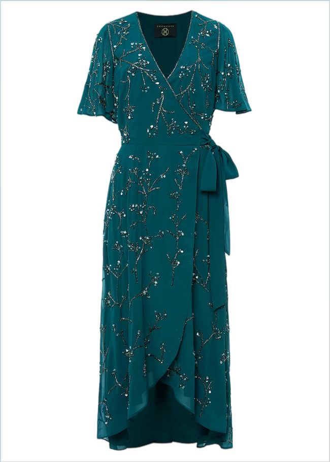  Talia Beaded Midaxi Dress Emerald 221087832