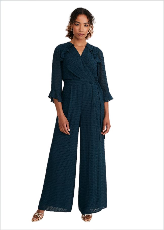  Hattie Wrap Wide Leg Jumpsuit Ocean 221094407