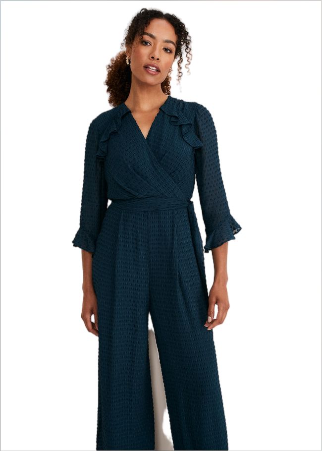  Hattie Wrap Wide Leg Jumpsuit Ocean 221094407