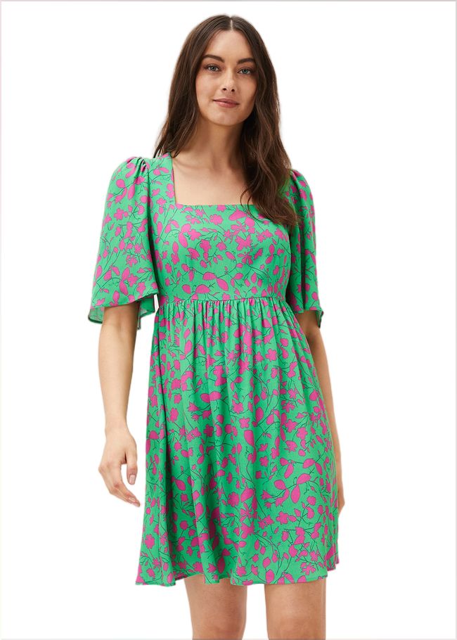  Ayesha Floral Swing Dress Pink/Green 221098344