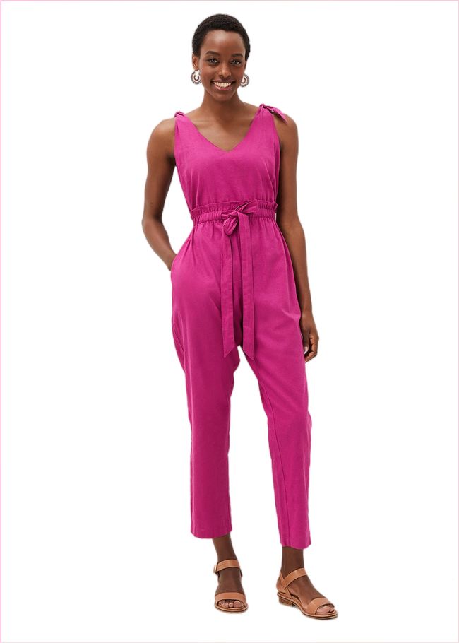  Chessie Linen Tie Jumpsuit Orchid 221101301