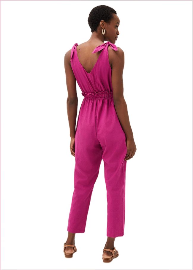  Chessie Linen Tie Jumpsuit Orchid 221101301