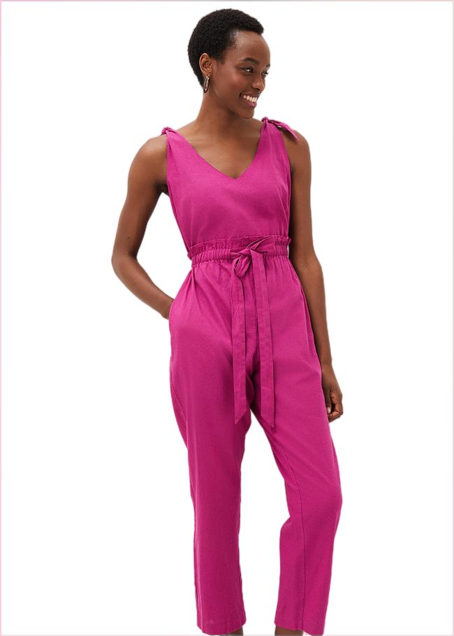  Chessie Linen Tie Jumpsuit Orchid 221101301