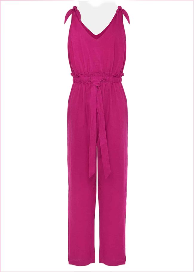  Chessie Linen Tie Jumpsuit Orchid 221101301