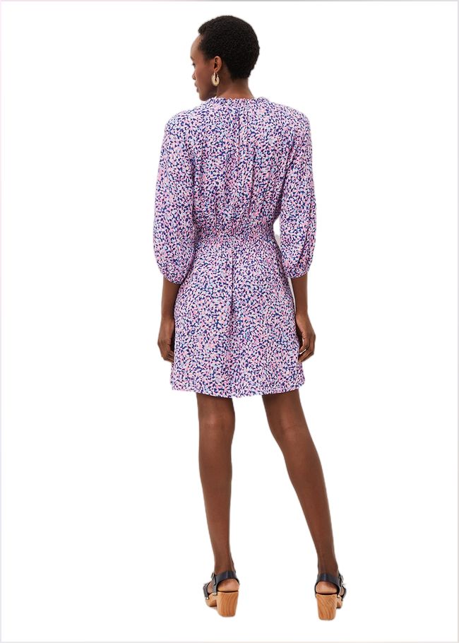  Phillipa Almond Print Short Dress Pink Multi 221107327