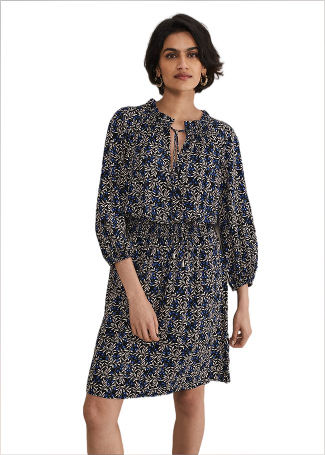  Phillipa Floral Swing Dress Navy 221109351