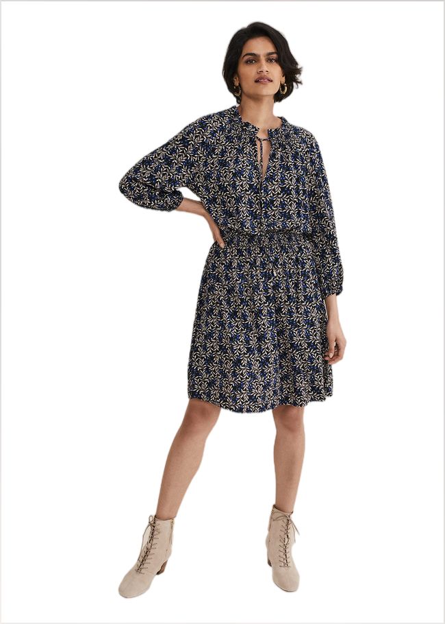  Phillipa Floral Swing Dress Navy 221109351