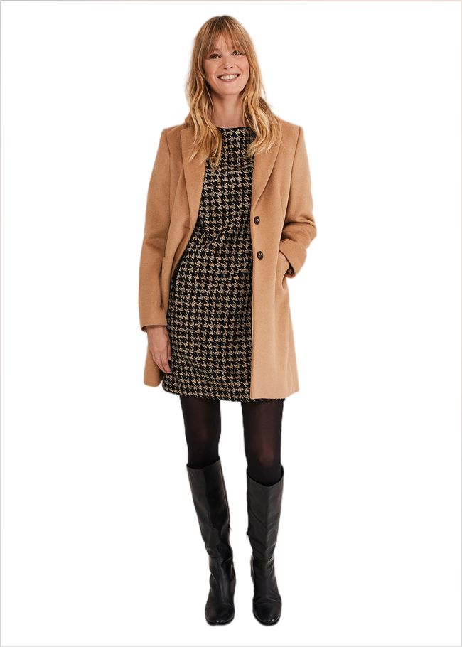  Lenia Check Dress Black/Camel 221122145