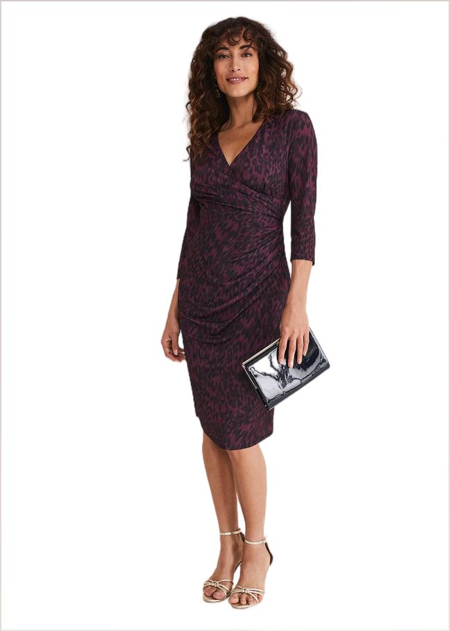  Nieve Leopard Print Dress Black/Purple 221132399