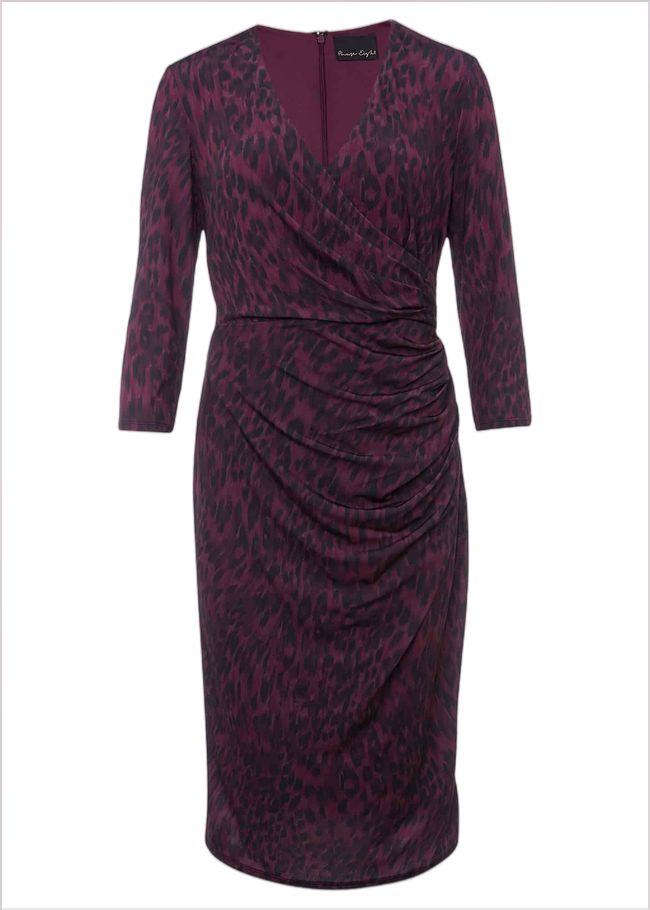  Nieve Leopard Print Dress Black/Purple 221132399