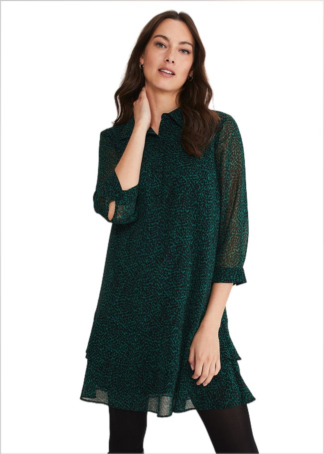  Penelope Chiffon Dress Green/Black 221147248