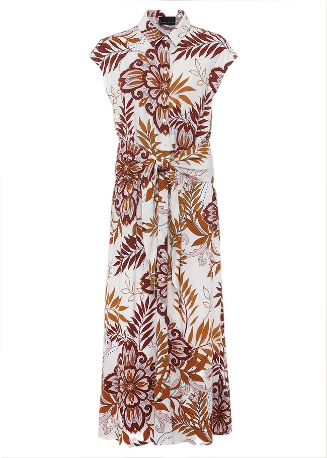  Estelle Paisley Tie Waist Dress Ivory Multi 221150225