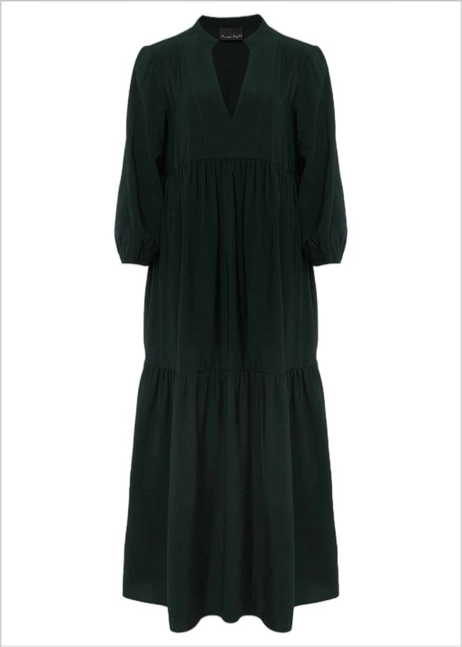  Jayde Tiered Midaxi Dress Dark Green 221155450