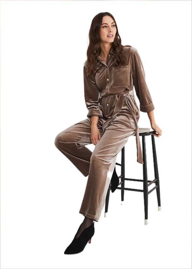  Nala Velvet Jumpsuit Mushroom 221158117