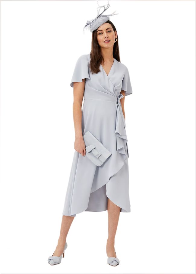  Julissa Ruffle Wrap Midi Dress Mineral 221161501