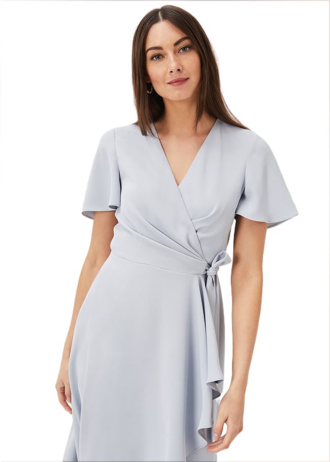  Julissa Ruffle Wrap Midi Dress Mineral 221161501