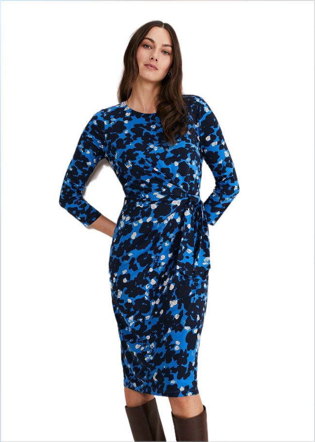  Niya Floral Midi Dress Blue Multi 221162570