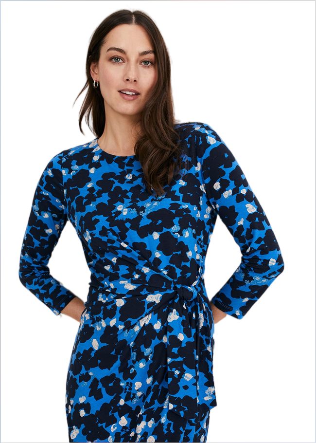  Niya Floral Midi Dress Blue Multi 221162570