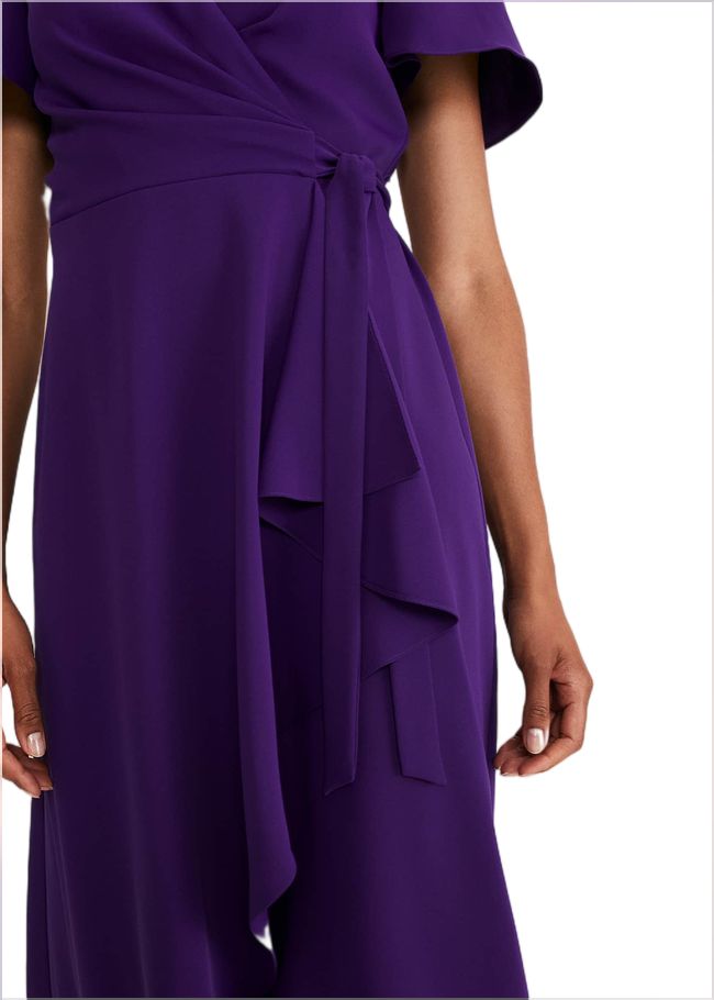  Julissa Ruffle Wrap Midi Dress Violet 221166700