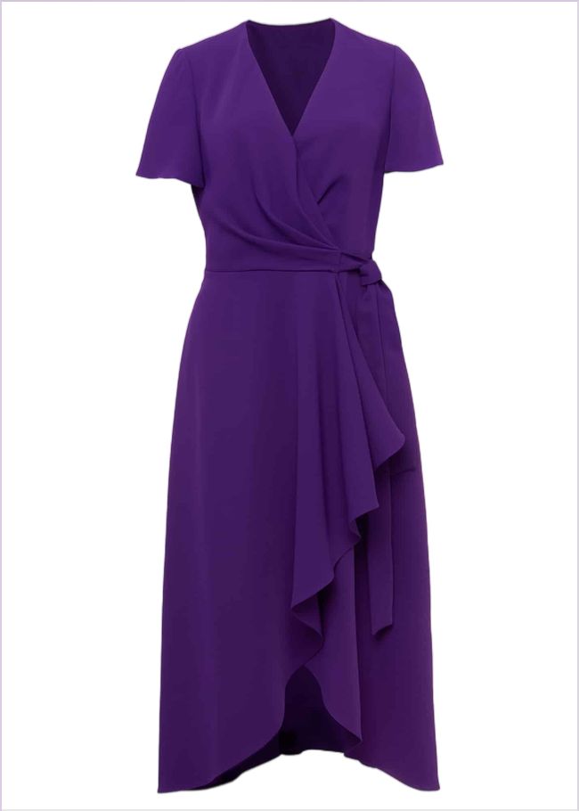  Julissa Ruffle Wrap Midi Dress Violet 221166700