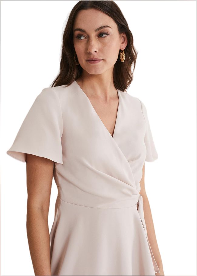  Julissa Ruffle Wrap Midi Dress Cameo 221167675