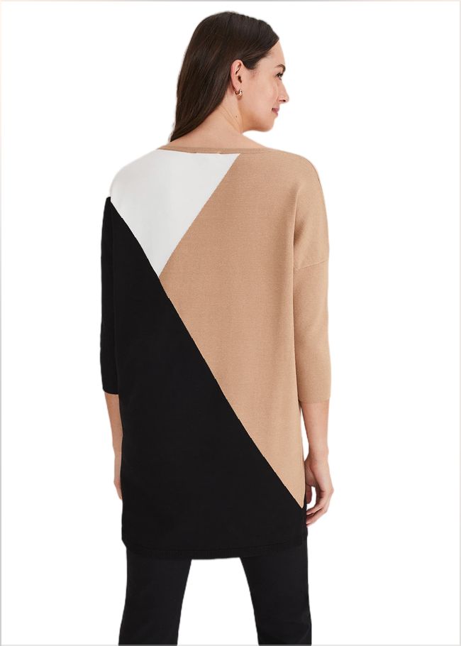  Isabel Colourblock Knit Dress Camel Multi 221173885