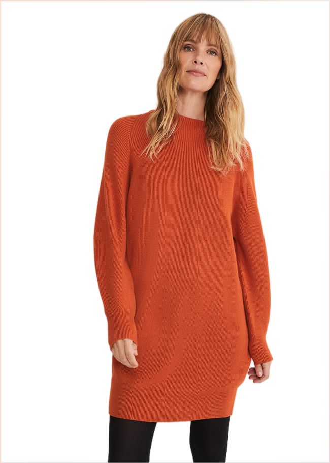  Eliana Knitted Jumper Dress Orange 221174650