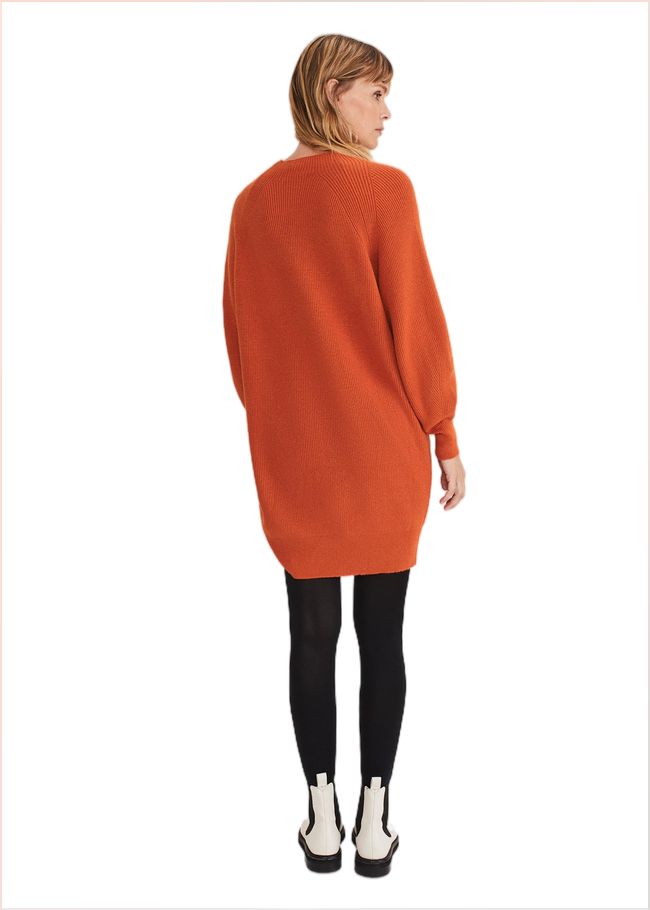  Eliana Knitted Jumper Dress Orange 221174650