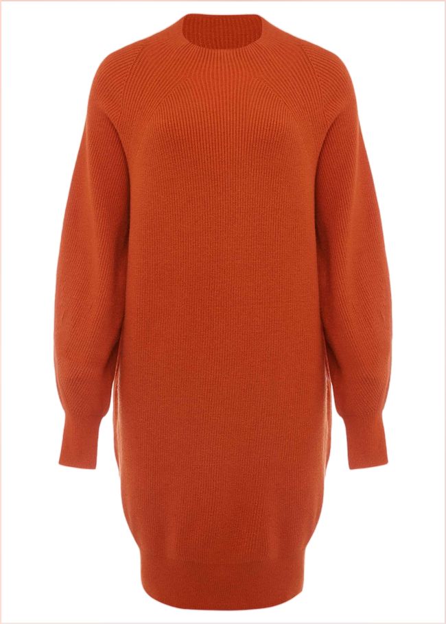  Eliana Knitted Jumper Dress Orange 221174650